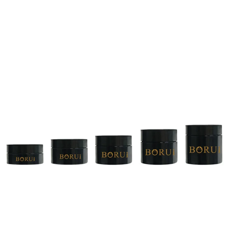 

50ml 80ml 100ml 120ml 150ml 180ml 200ml cosmetic packaging clear amber black pet plastic cream jar with plastic lid
