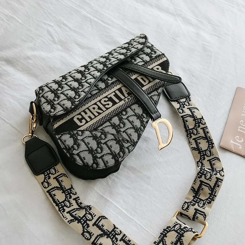 

2021 new fashion messenger hand bags embroider tote hand bag retro saddle handbags for women luxury