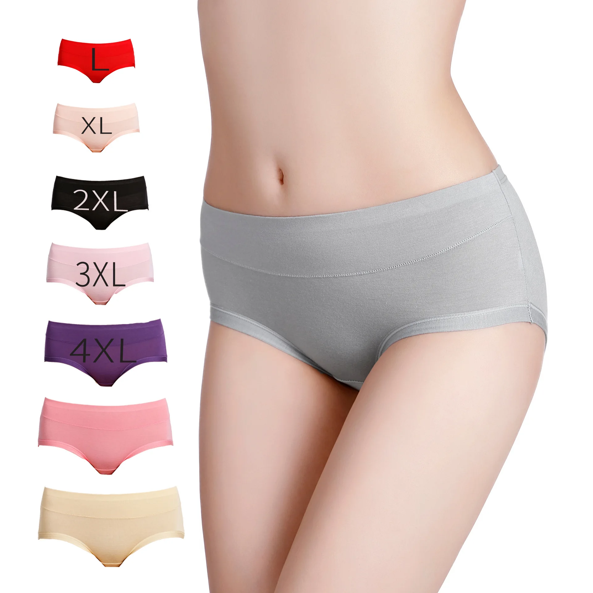 

Plus Size Panties Bamboo Viscose Fiber Breathable Underwear for Women Size L-7XL