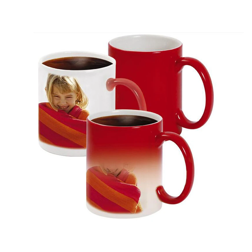 

Photo Mug Hot Magique Mug with Semi-sanding Whole Colour Changing, Black/red/blue