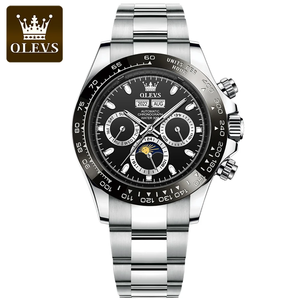 

OLEVS 6654 Customized Silver Men's Customize Logo Fashion Waterproof Tourbillon Luxury Automatic Movement Watch for men