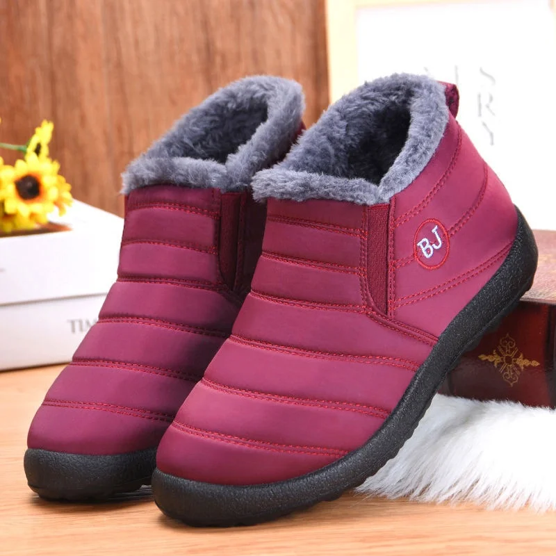 

Ankle Winter Snow Boots Fur Lined Warm Ankle Boots Slip On Waterproof Outdoor Booties Comfortable Shoes for Women