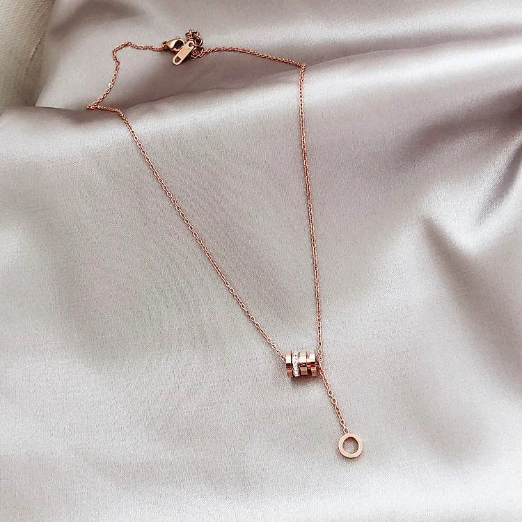 

tiny pendant dainty gold circle minimalist lariat necklace