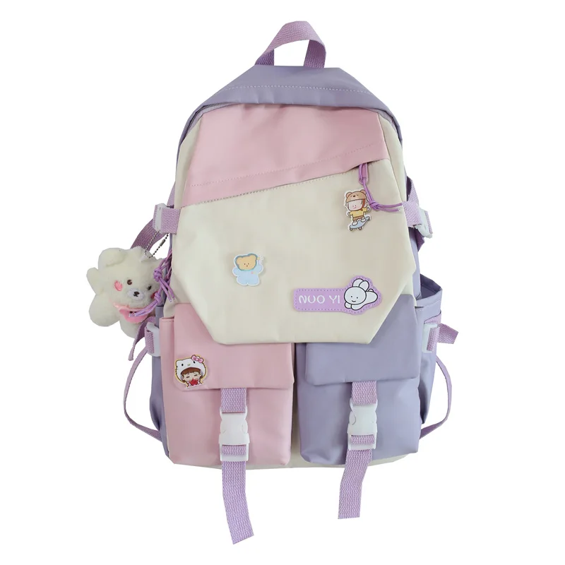 

Custom Female korean School Bags College Ladies Cartoons Backpack Korean Rucksack Women Kawaii Bag for girls