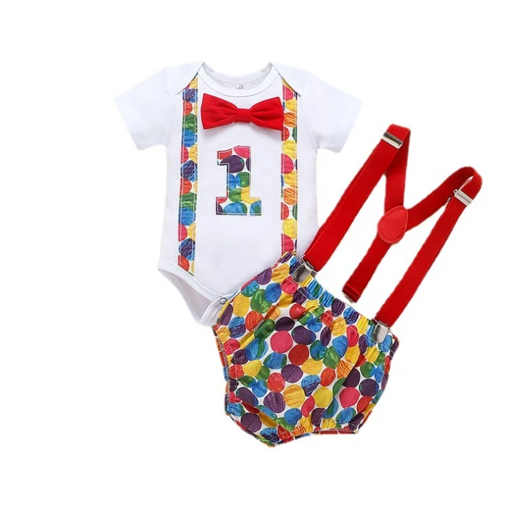 

Birthday Baby Infant Clothes Number Letter Printed Outfit Top + Short Pants Baby Clothing Set