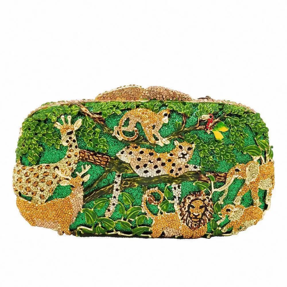 

Dazzling Bling Animal Purses For Women Wedding Party Handbag Crystal Clutch Evening Bag, Customized