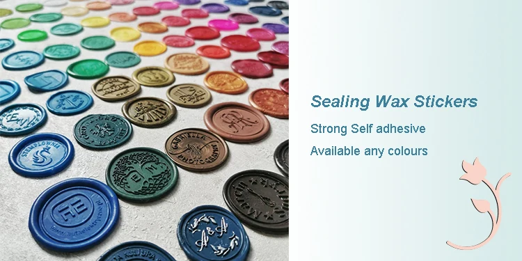 Ali-baba top supplier Beautiful self adhesive seal wax stickers with custom logo