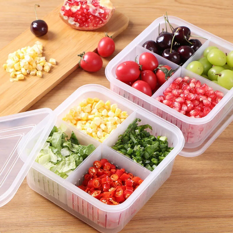 Storage Container Kitchen Refrigerator Organizer for Fruit Ginger Garlic Onion Refrigerator Food Crisper Storage Box