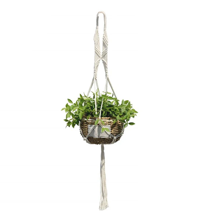 

Macrame Versatile Handmade Knotted Hanging Flower Pot Indoor Outdoor Decoration Cotton Rope Home Decor Plant Wall Hanger, Customized