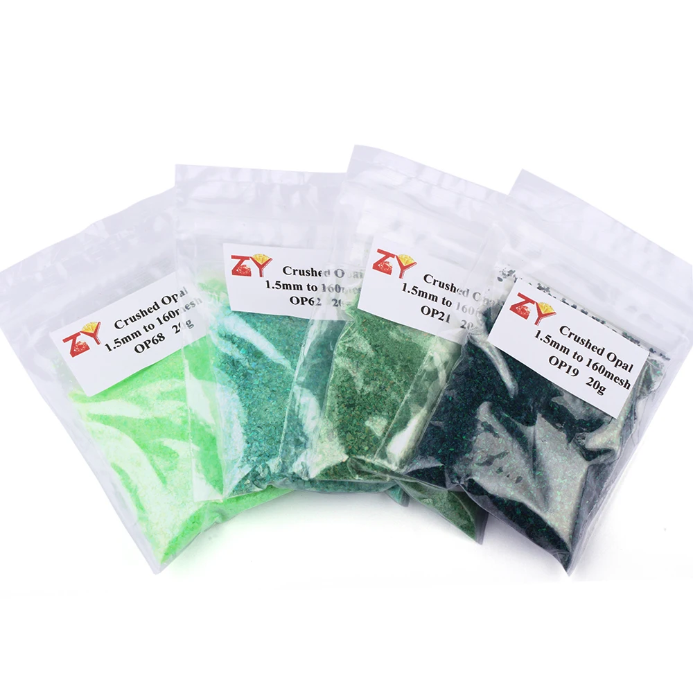 

(MOQ 5g each size each color) Hot Sale 92 Colors Crushed Opal Synthetic Opal Chips