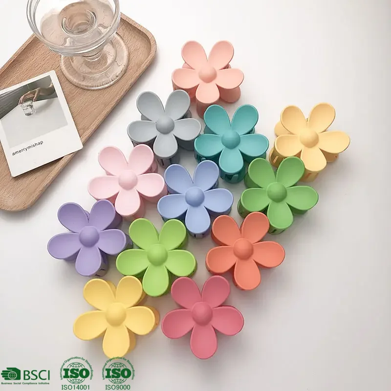 

YJL New Arrival Flower claw clip Wholesale Candy Color Mini 7cm Matte Unbreakable Hair Claw for Women Hair Accessories