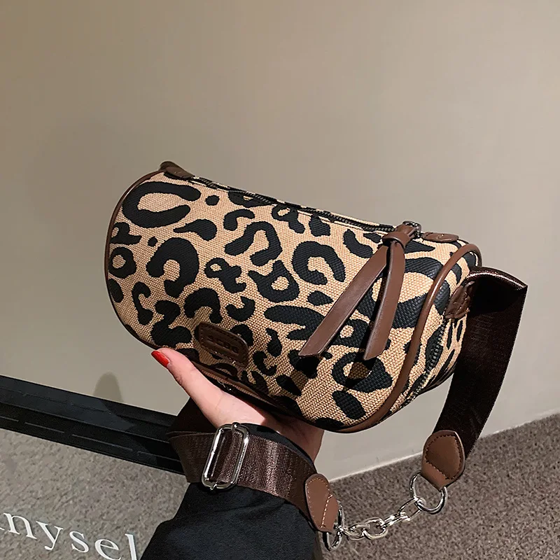 

2021 new popular ins design leopard crossbody bag fashion canvas bag, Colors