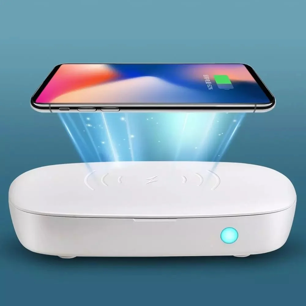 

2020 Newest UVC Disinfection Sterilization Wireless Charger Mobile Phone Sanitizer UV Light Sterilizer box for phone