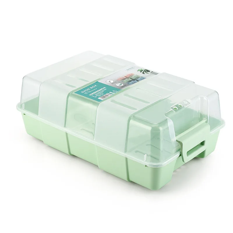 

Clear Stackable Drop Front Plastic Magnetic Storage Sneaker Shoe Show Box, Blue pink green