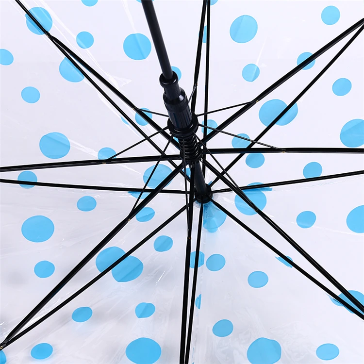 2020 latest product  Long handle umbrella excellent quality Polka dot transparent umbrella