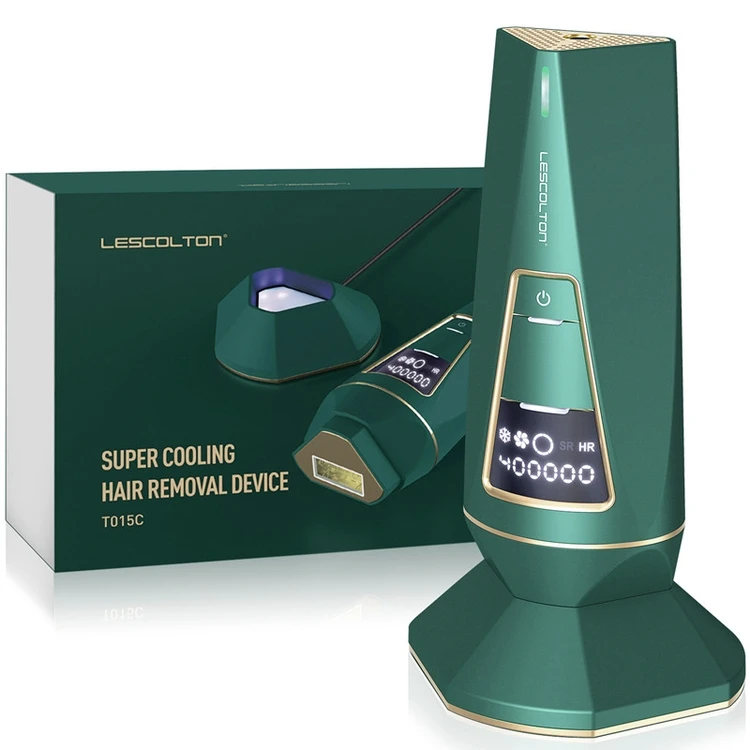 

Hair Removal Device Laser IPL Hair Removal Machine With UV Disinfection Base, White/black/green