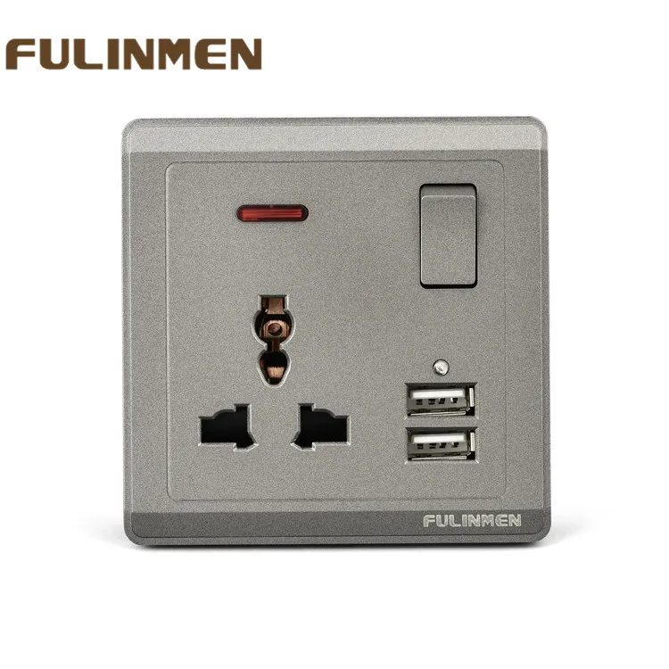 Wholesale customized good quality house electrical  gang switches with USB