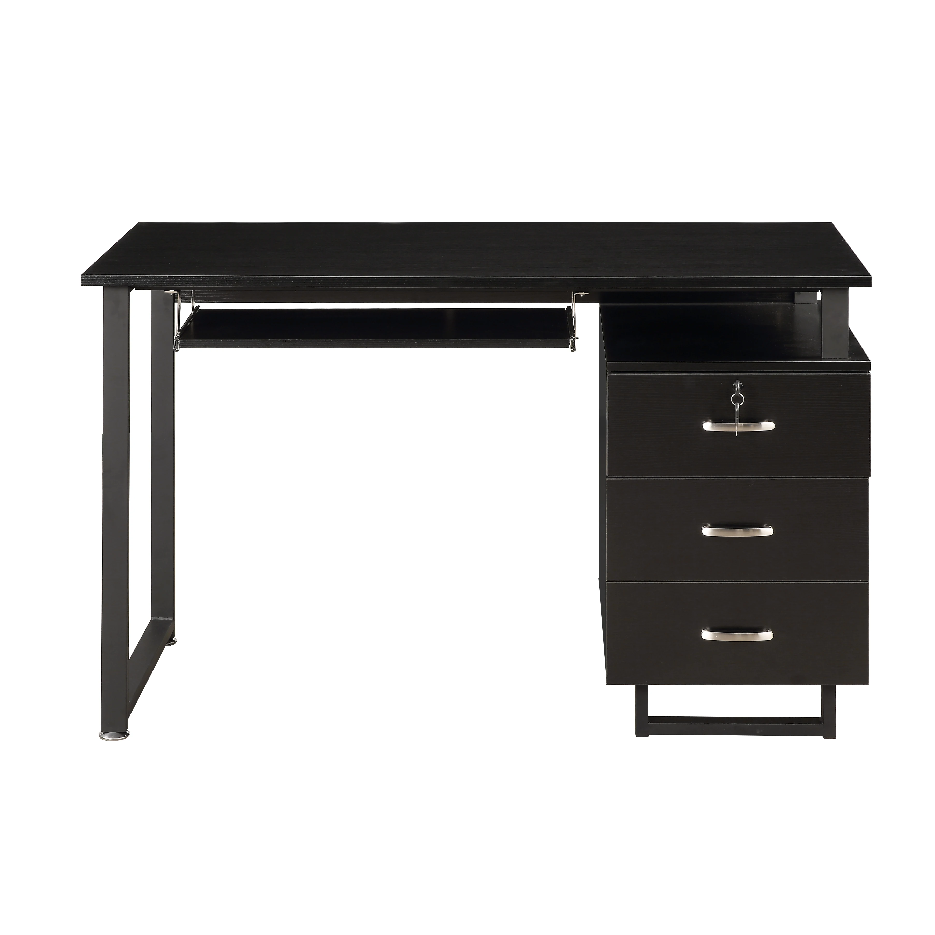 

Computer Desk with Drawers , Wood Frame Home Office Desk with Spacious Desktop