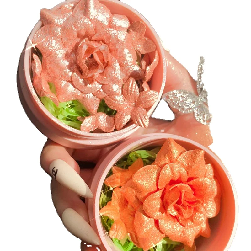 

Flower highlighters makeup brighten cheeks shimmer body with brush Face Contour Powder, Custom color