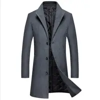 

New Fashion Men's Clothes Trend Jacket Men Slim Fit Peacoat Wool & Blends Winter Long Men Coat