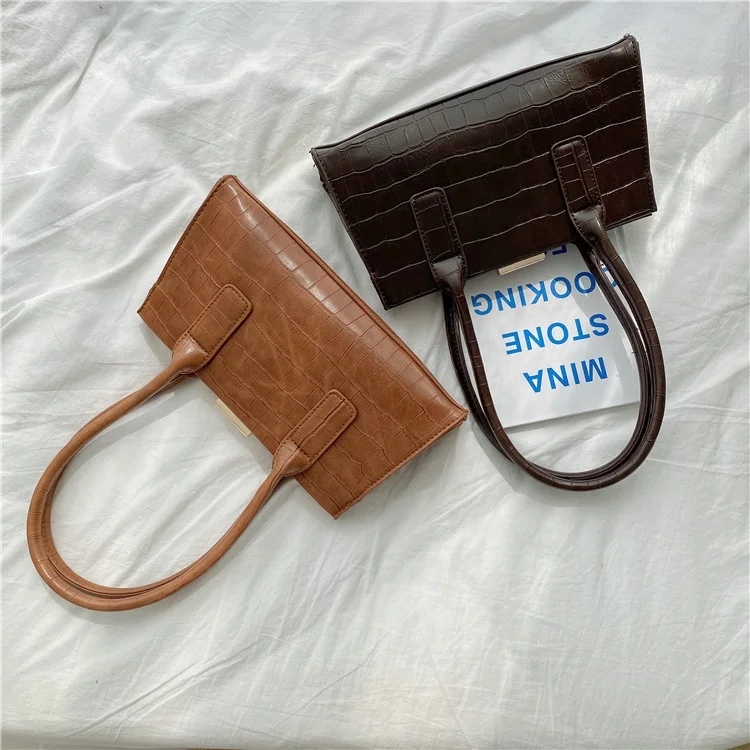 

Women's handbag new fashion trend single shoulder elegant temperament crossbody bag contracted crocodile pattern clip bag