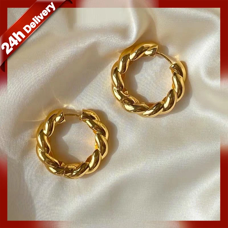 

NO MOQ wholesale price 18K gold plated brass earrings women jewelry Dylam jewelry, Gold color