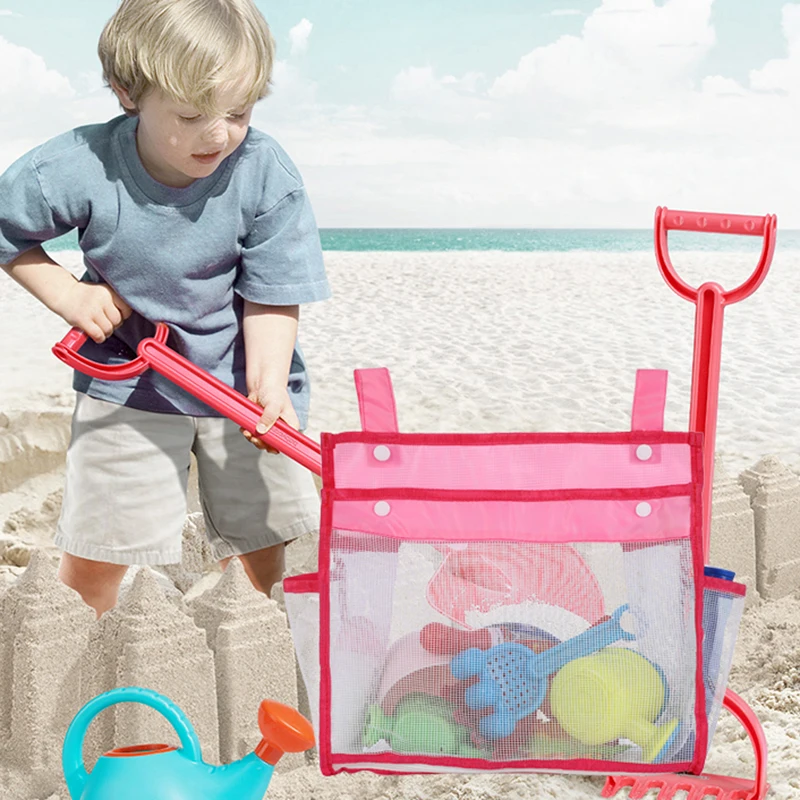 

Durable Convenient Shell Collecting Mesh Beach Toy Bag Beach Shower Bath Storage Mesh Shoulder Bag Grocery Picnics Toys Tote Bag