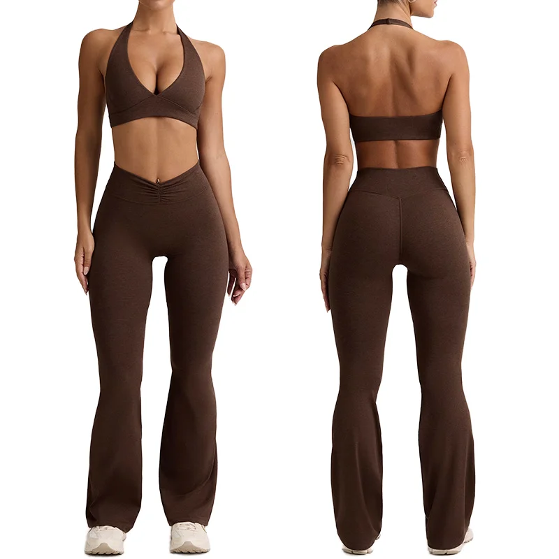 2-Piece Set Spandex Nylon Blend High-Waisted Yoga Set