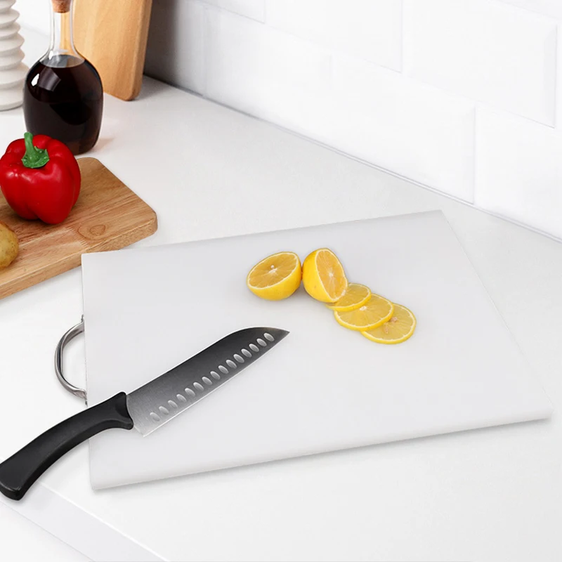 

CL441 Multi-function Kitchen Cutting Board PE Plastic Vegetable Fruit Chopping Board Moldproof Thick Meat Chopping Board, White