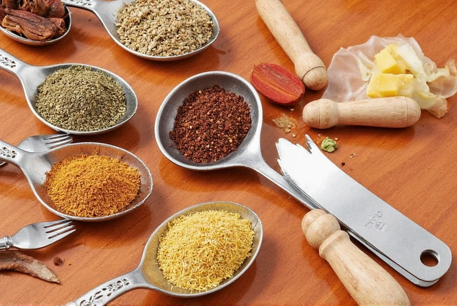 Glass spice jars on countertop