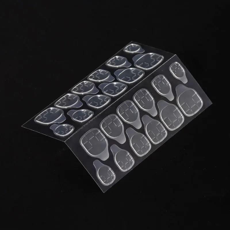 

24pcs WBreathable Glue Jelly Double Sided Adhesive Tapes Nail Art Sticker Nail Tape, Transparent