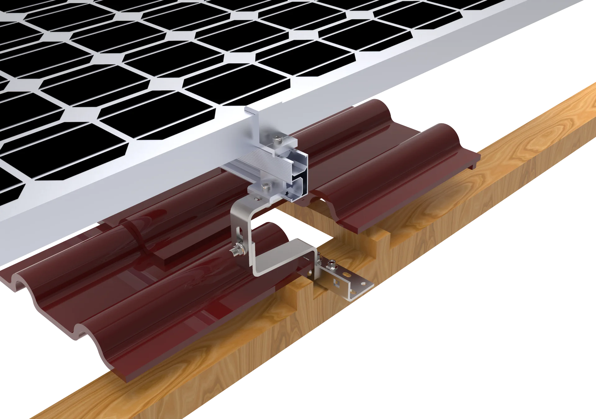 用于光伏系统的可调式太阳能安装座不锈钢瓦屋顶挂钩