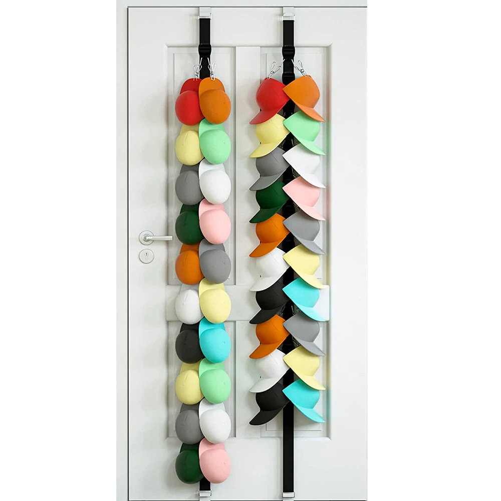 Premium Nylon Hat Organizer Over the Door Baseball Cap Rack Holder Hat Organizer Display Stand Storage Holders Racks