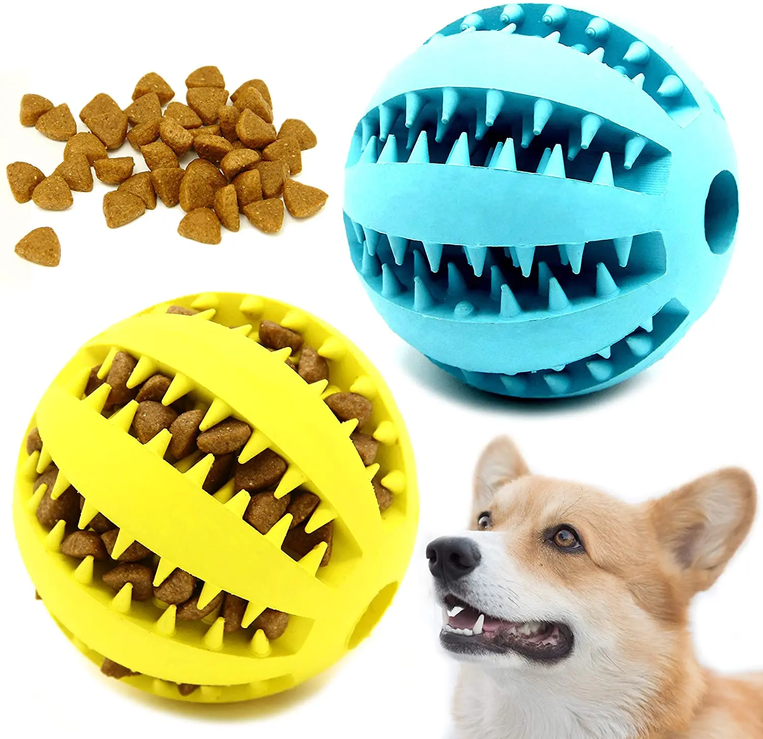 

Pet Tooth Cleaning, Chewing, Fetching, IQ Treat Ball Food Dispensing Toy Ball Dog Toys