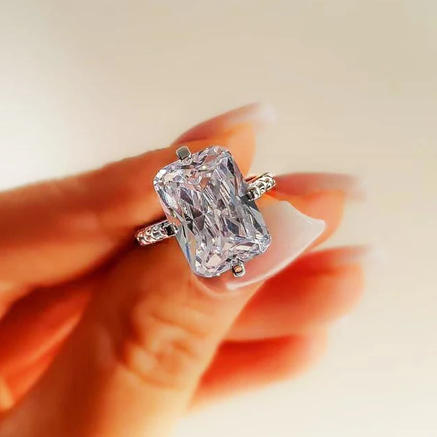 

CAOSHI Dazzling Brilliant Rings for Women New CZ Stone Four Prong Setting Finger Ring Wedding Zirconia