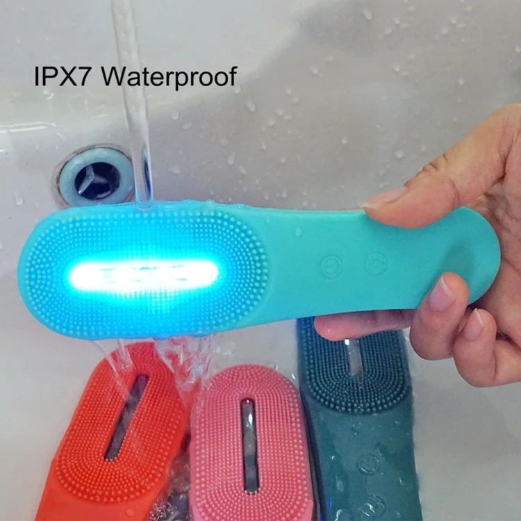 Electric Waterproof Photon Led Light Therapy Silicone Facial Cleansing