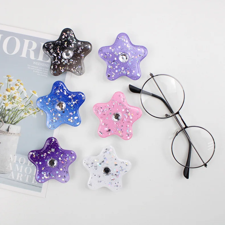 

New Design Cute Stars Shape Epoxy Pentagram Bracket Finger Phone Socket Stand Holder