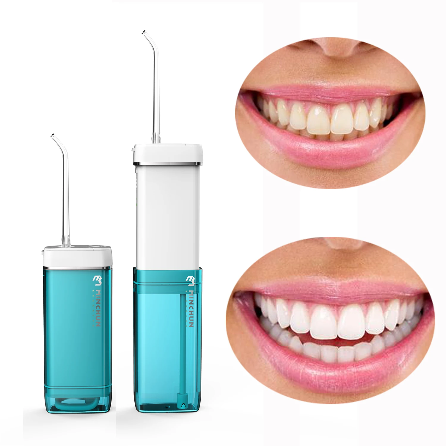 

USB Rechargeable Electric Pulse Water Jet Oral Irrigator Dental Cordless Plus Teeth Water Flosser Portable, White/pink/blue