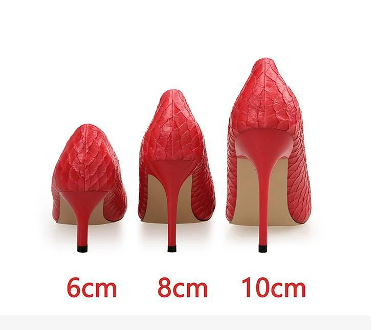 

Sexy Party Dress Shoes Croc Effect High Heels Red Pointy Stilettos Ladies Snake Embossed Patterned Slip On Women Pumps, Red grey black