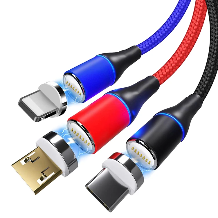 

Magnetic charging cable fast magnetic usb data cable for iphone cable, Black, red, blue, silver