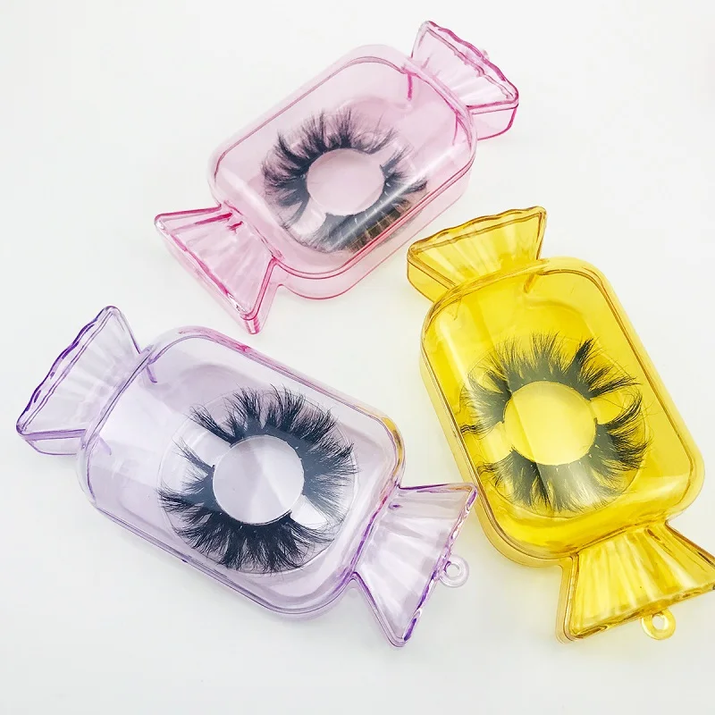 

high quality wholesale natural colorful 25mm 6D 5pairs silk lashes set case with false eyelash packaging box, Natural black