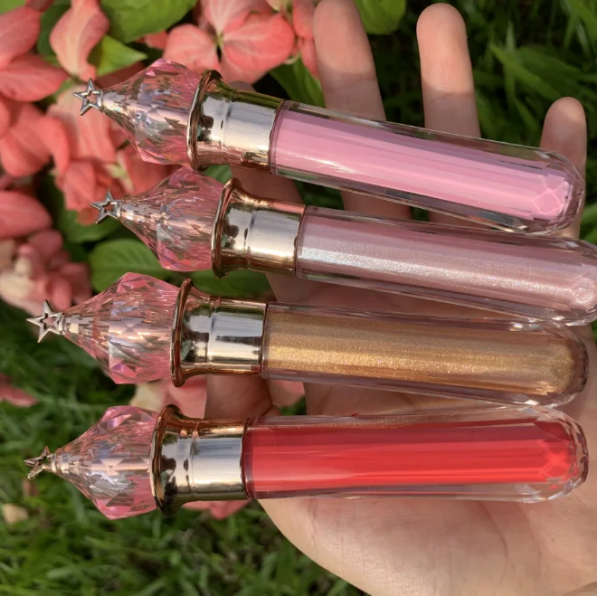 

Star Crown Transparent Lip Gloss Tube pink lip gloss tube low moq long lasting waterproof lipstick, Multi-colors