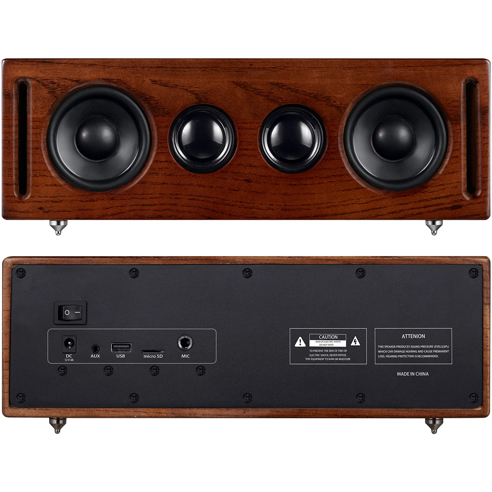

Professional Subwoofer 40W Surround Sound Home Theater System Wooden Bluetooth Speaker