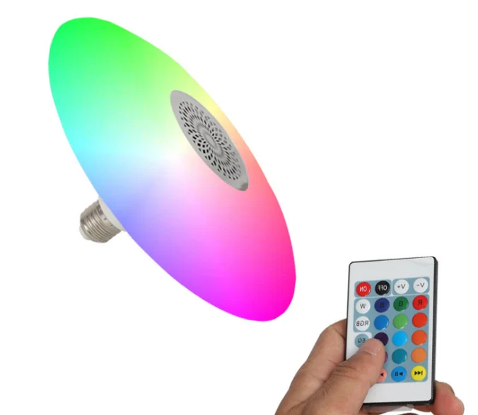LED Smart High Power Flying Saucer UFO Cross-border Bluetooth Music Bulb  LED RGB Music Lamp With Remote Control  With Speaker