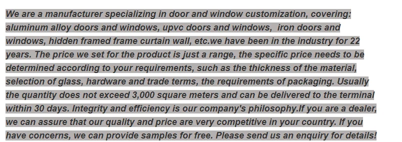 Quality goods custom size patio doors interior french fiberglass door good price