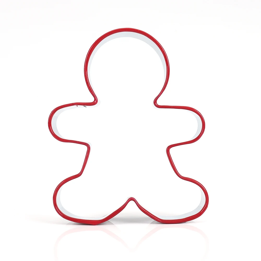 

Christmas Theme Cute Gingerbread Man Stainless Steel Cookie Vegetable Cutter Mold, Red
