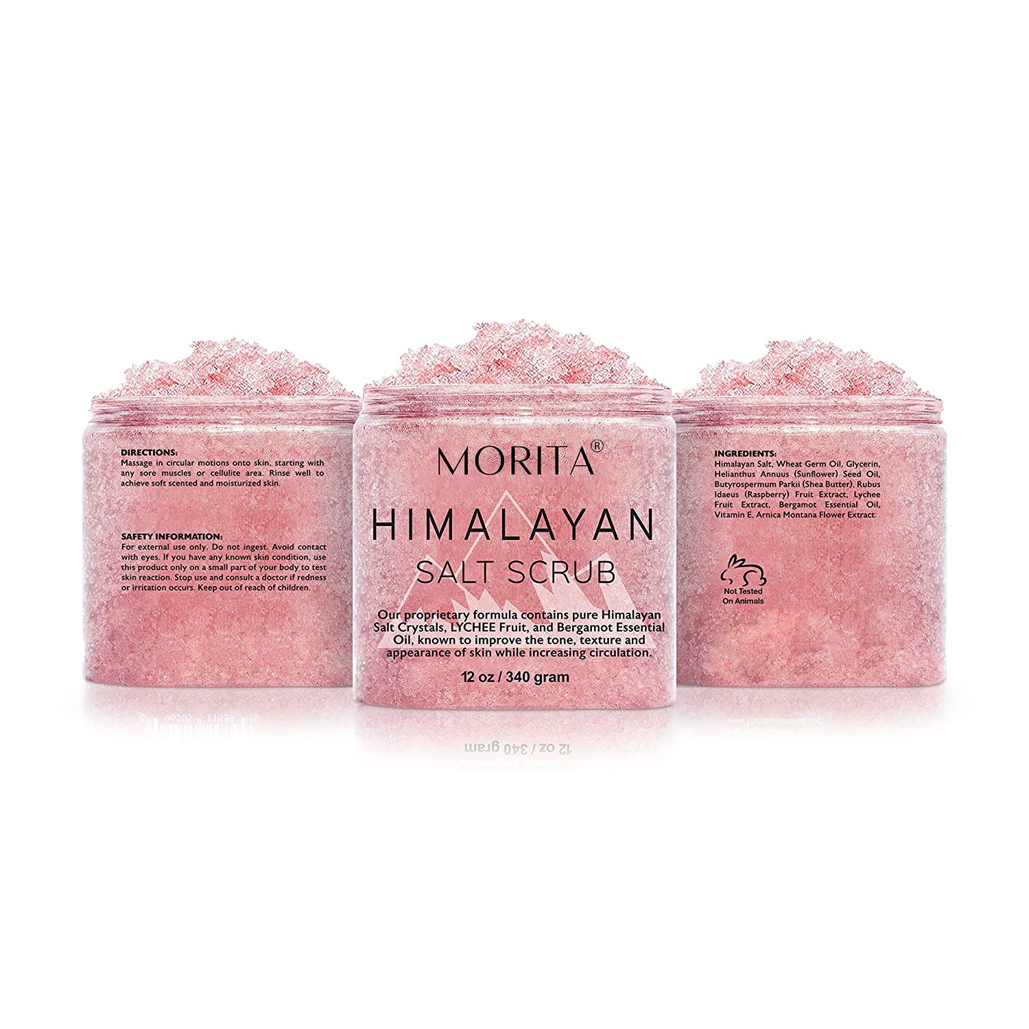 

Wholesale Bergamot Essential Oil Lychee Fruit Himalayan Salt Scrub Exfoliating Gel and Private Label Natural Body Wash Scrub