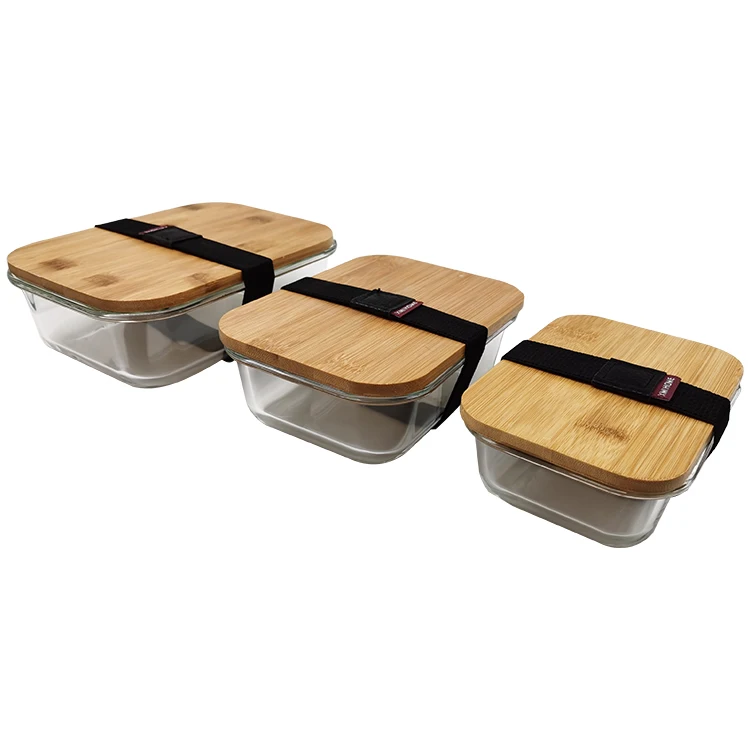 

Custom Glass Bamboo Storage Food Containers Fridge In Bulk