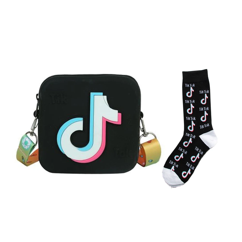 

fashion trend kids girl children's cartoon bag silicone tik tok tiktok purses with socks