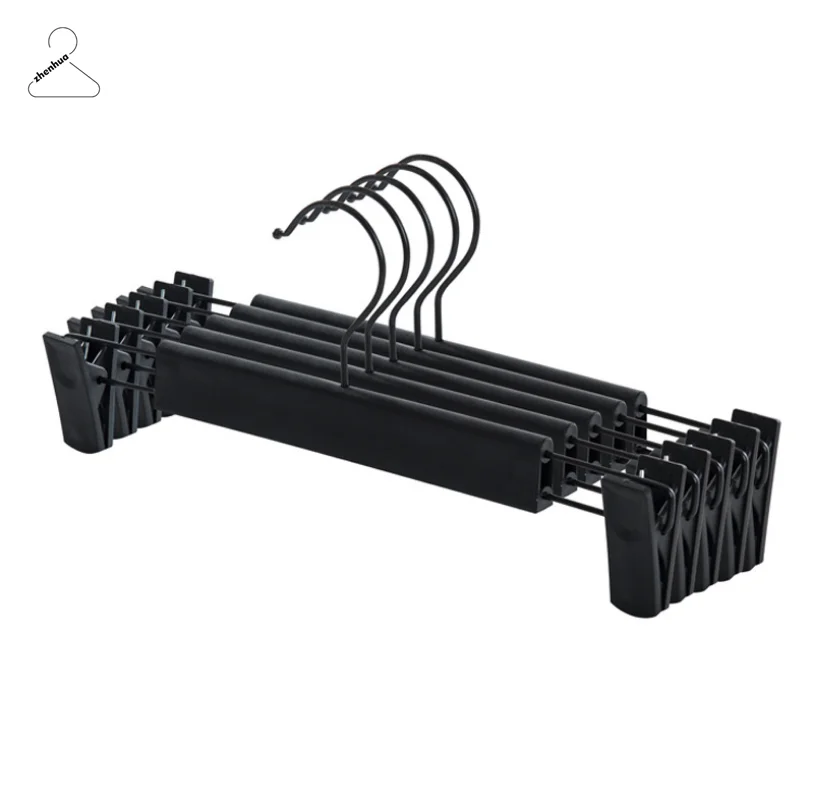 

zhenhua 360 degree black trouser hangers with clips